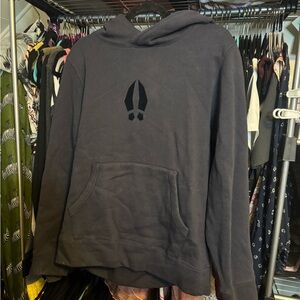 Black Minimalist Pullover Hoodie Sweatshirt